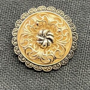 Vintage W Germany Gold Tone Ornate Floral Scarf Clip Mid Century